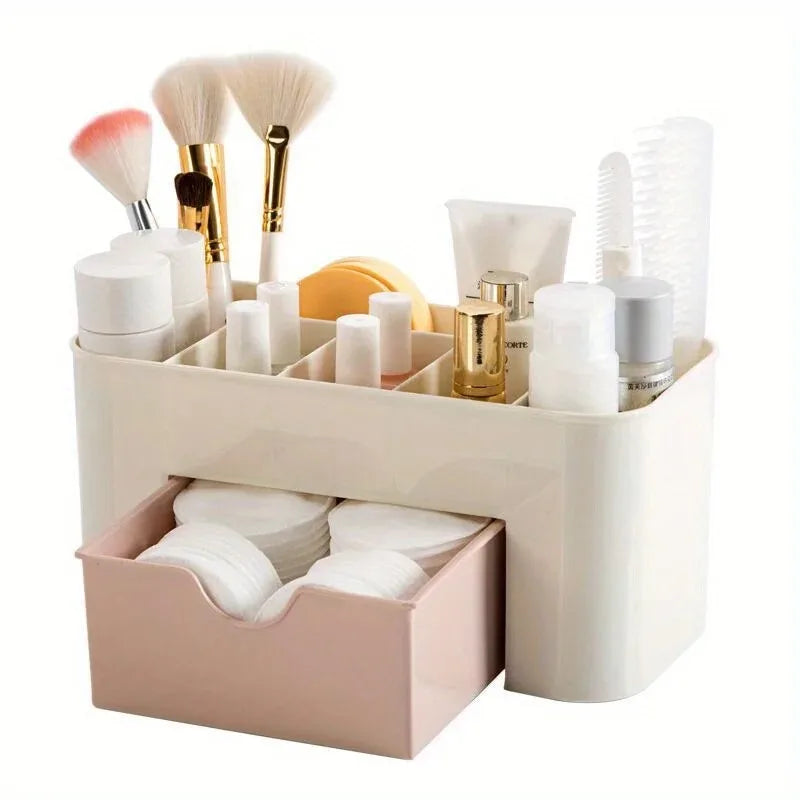 Clear Acrylic Makeup Organizer, Drawer Storage for Lipsticks, Brushes, Cotton Swabs & Perfume