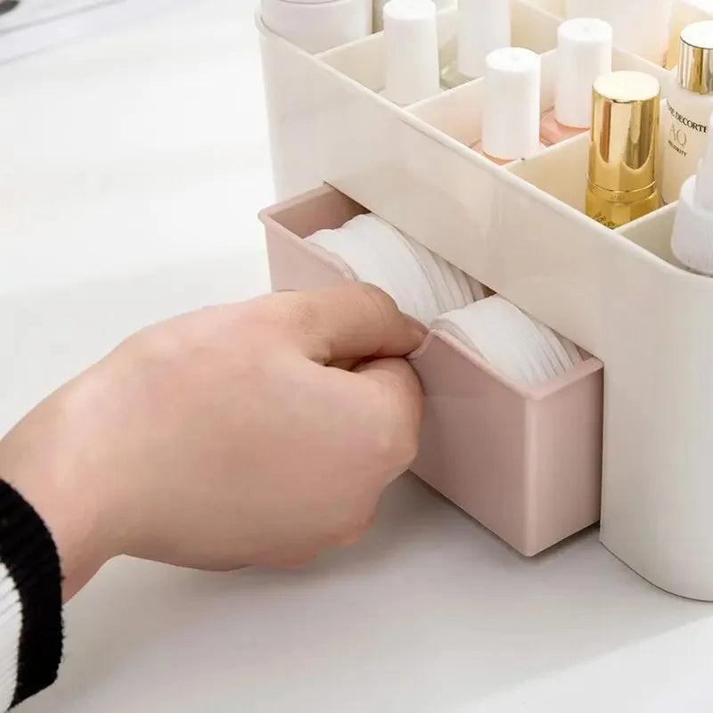 Clear Acrylic Makeup Organizer, Drawer Storage for Lipsticks, Brushes, Cotton Swabs & Perfume