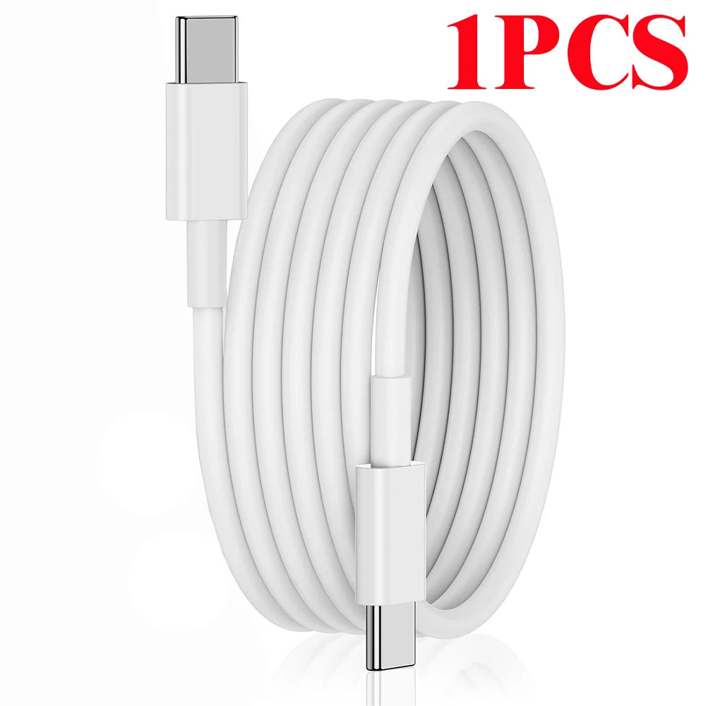 1-2PCS 10A Double Type C Cable 120W Fast Charging Phone Charger Data Cord Universal USB Type-C Quick Charge Line for iPhone 17